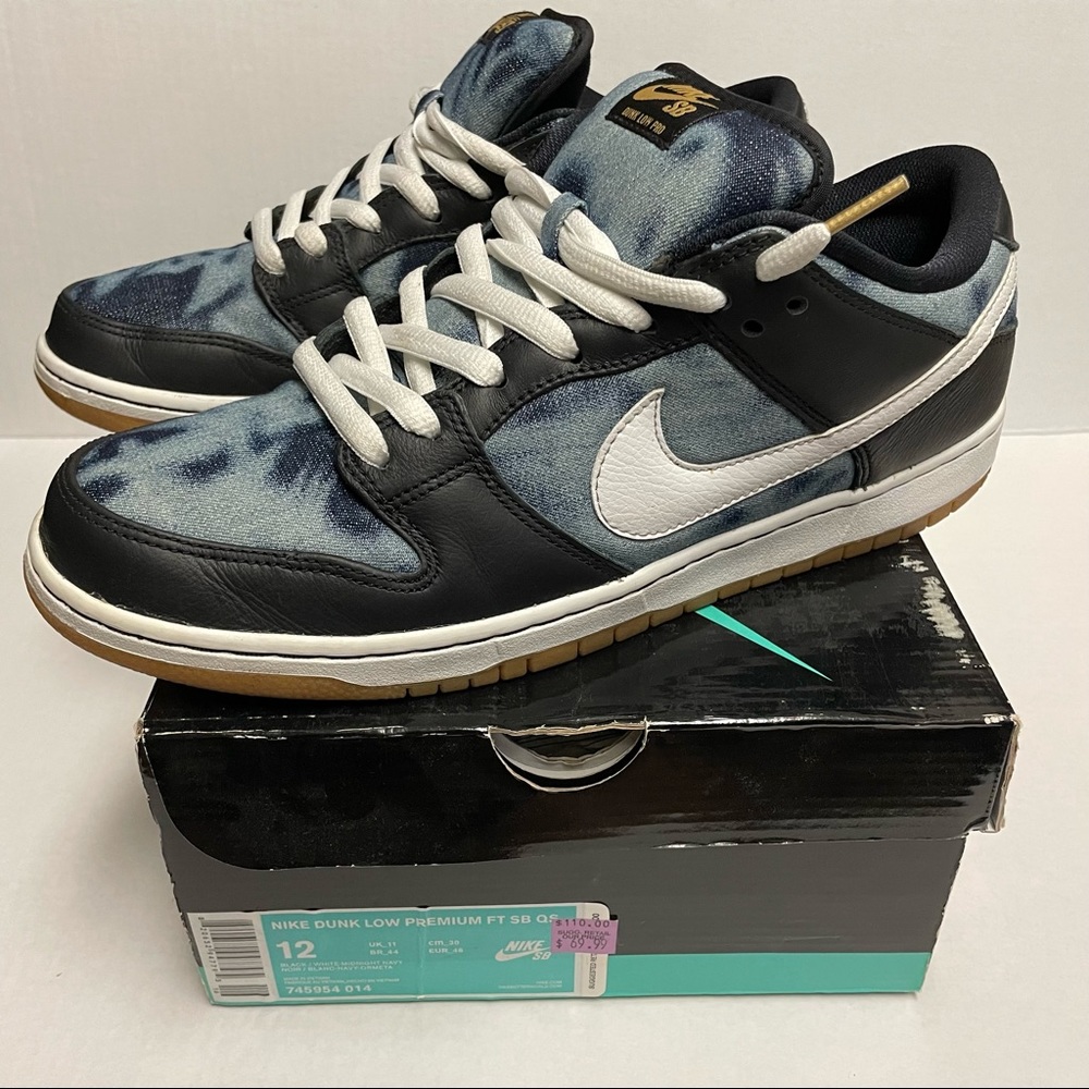 Nike SB Dunk Low Premium Shoes Men’s Size 12 Black/Denim Camo Fast Times 2015